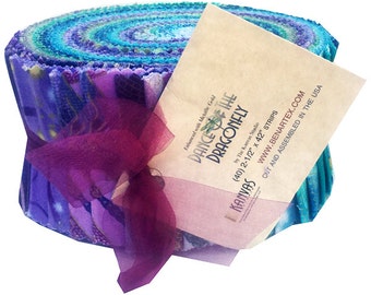 Back In Stock! Benartex Dance Of The Dragonfly Pinwheel 2.5" Precut Fabric Quilting Cotton Strips Jelly Roll