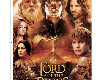 Lord of the Rings Fabric Panel Characters in Multi Wall Panel Quilt Panel From Camelot