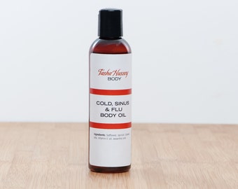 Cold Sinus and Flu Body Oil, Body Oil, Cold and Flu Rub, Breathe at Night Oil, Cold and Flu Therapy