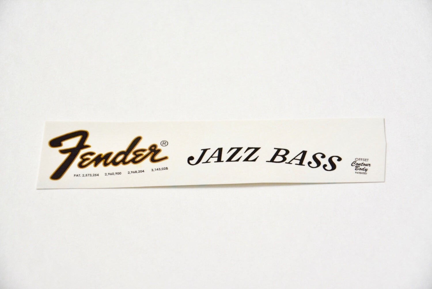 Fenderjazz Bass Guitar Headstock Logo Waterslide Decal