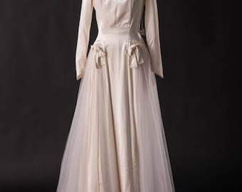 Silk and Tulle 60s Wedding Dress