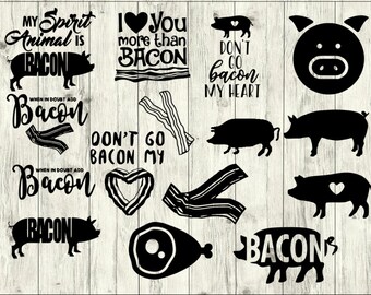 bacon svg bundle pig svg bundle bacon cut file bacon clipart bacon