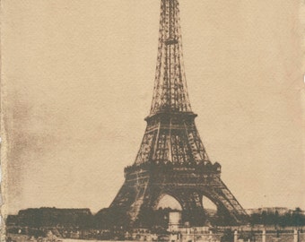 Eiffeltower - river Seine. Tea toned cyanotype