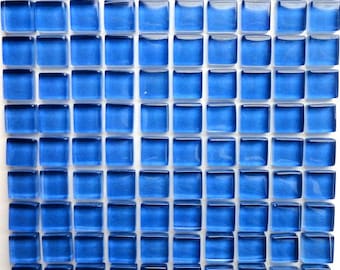 100 (10mm) MINI Periwinkle Blue Crystal Glass Mosaic Tiles, 3/8"// Mosaic Supplies// Crafts