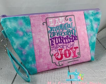 Unicorn Sparkle of Joy - Knitting Project Bag - Crochet Bag