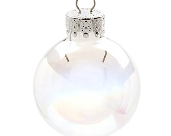 Mini Iridescent Glass Ball Ornaments 35mm (1.38 inches) x 20 pieces 2610-60