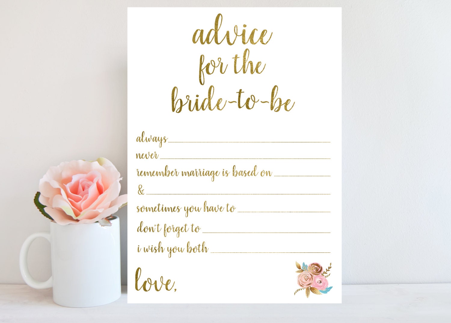 Advice For Bride to Be Bridal Shower Advice Cards Printable