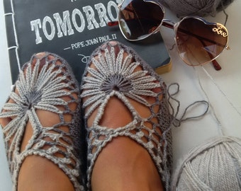 Pattern Only! Crochet Flower Slippers