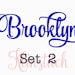 50% Sale!! Set 2 Brooklyn Embroidery Fonts 5 Sizes Fonts BX Fonts Embroidery Designs PES Fonts Alphabets - Instant Download