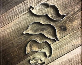 Set of 4 Mustache Metal Cookie Cutters #NAWK71