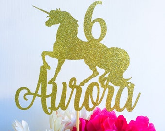 Unicorn cake topper | Unicorn party | Glitter cake topper | Gold cake topper | Unicorn party decor | Unicorn birthday | Name Topper