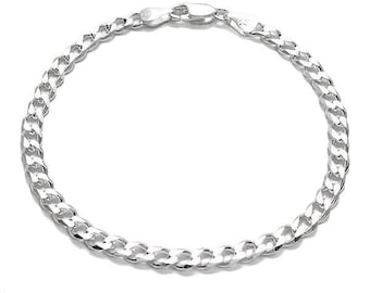 925 Sterling Silver Cuban Curb Link Chain Bracelet - 120 Gauge 5 mm - 7.5"/8"/9"