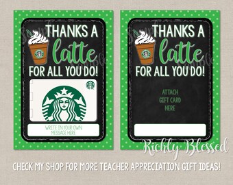 INSTANT DOWNLOAD Chick-fil-A Gift Card Teacher Appreciation