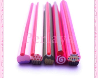Mix of 5 muffins REF1517 fimo canes