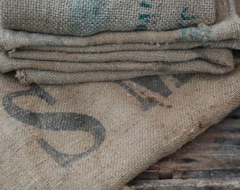 Grain Sack, Hessian upholstery fabric vintage, Burlap bags sewing projects.