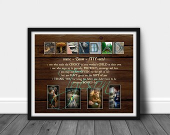 PERSONALIZED FATHER'S DAY Printable-Happy Fathers Day-Letter Artwork-Gifts for Stepdad-Photo Letter Art-Alphabet Photography-Step Dad Gifts