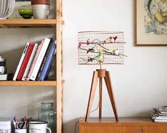 Copper Birdcage Tripod Table Lamp