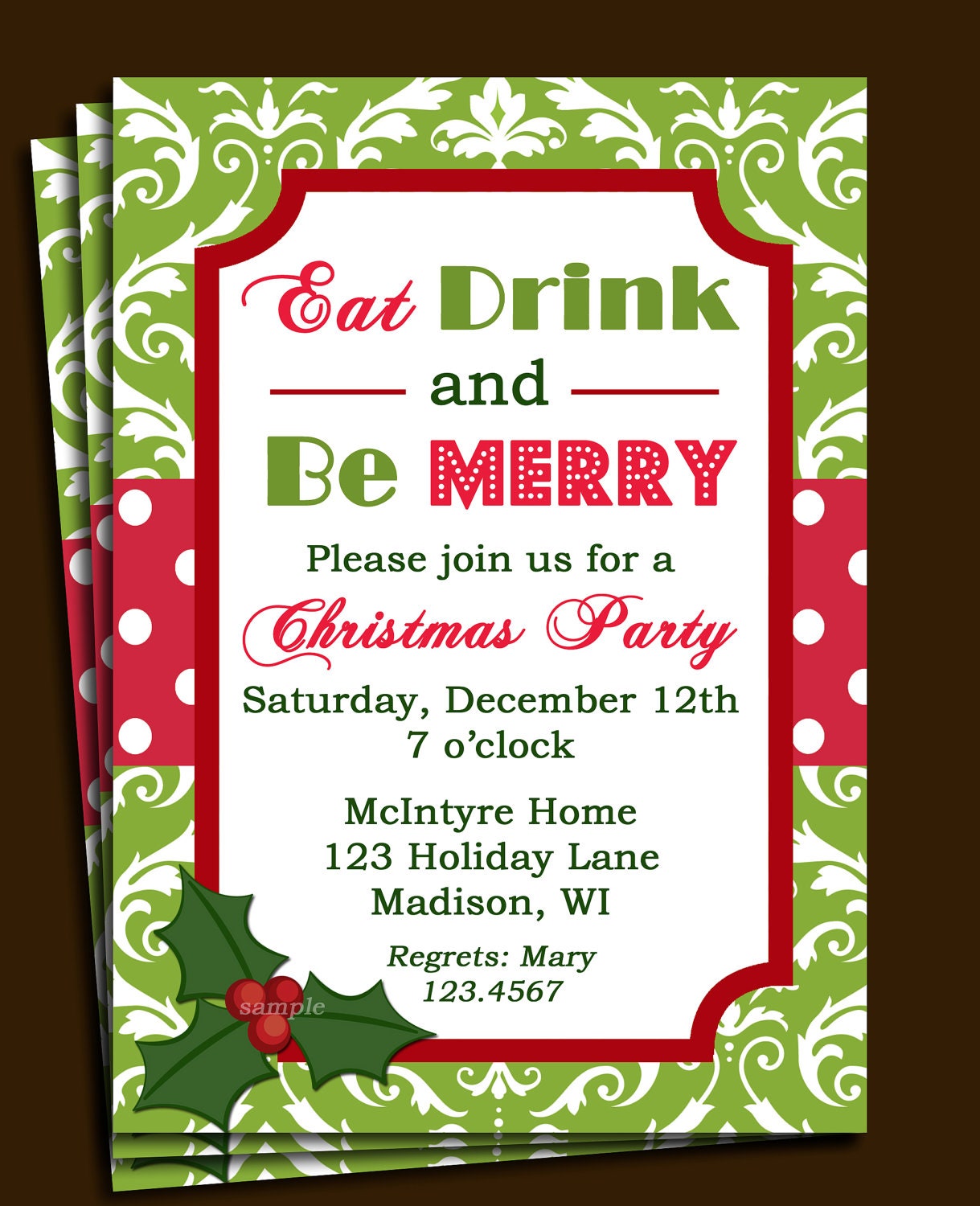 merry christmas party invitation