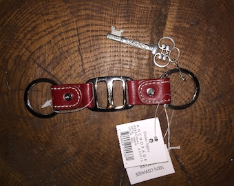 ETIENNE AIGNER RED LeatherDouble Key Ring