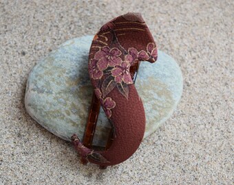 Vintage Silk Kimono Ladies French Hair Clip