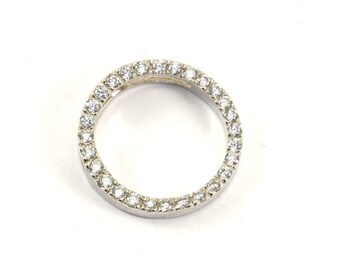 Vintage Sparkling Round Shape CZ Inlay Pendant 925 Sterling Silver PD 766