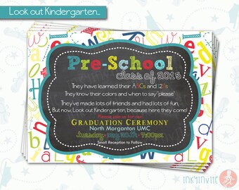 8th Grade Graduation invite. Printable graduation invitation.