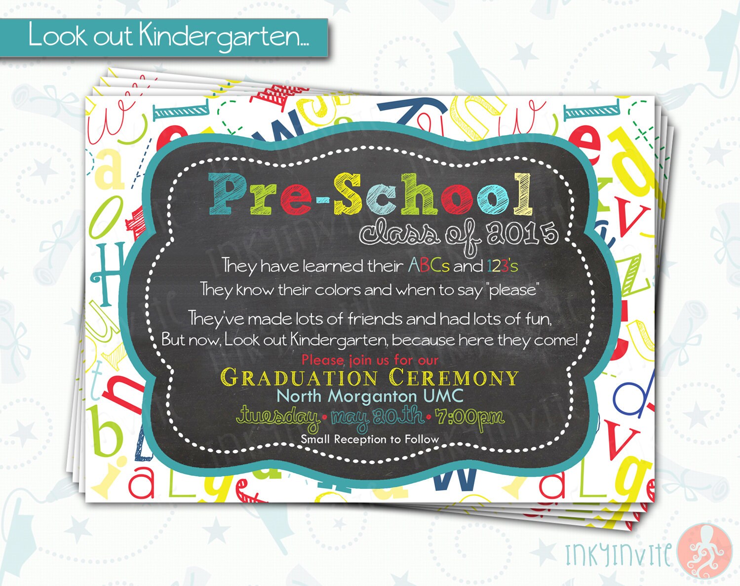 Pre-School Graduation Invitation Pre K Class Graduation