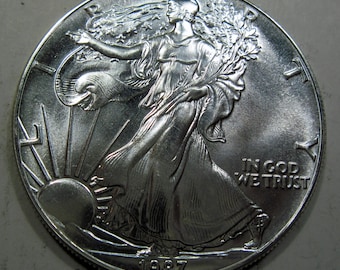 1987 silver American Eagle (#E413a)