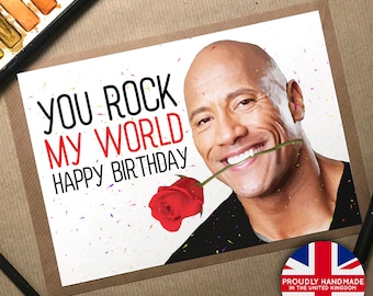 The Rock, Birthday Card, Card Funny, Dwayne Johnson Card, WWE, The Rock Card, Funny Cards, Birthday Card Boyfriend, Birthday Card Husband
