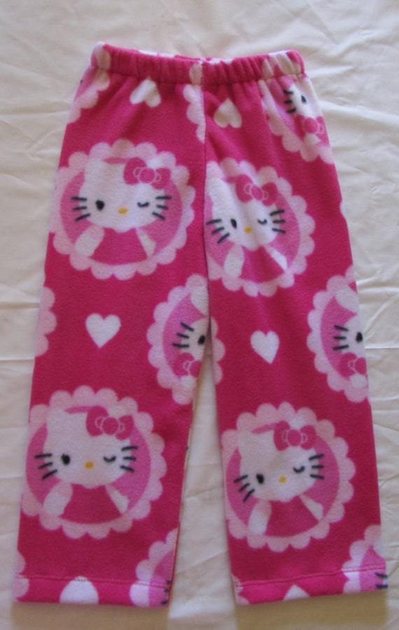 Hello Kitty fleece pajamas / girls pajamas / fleece pajama