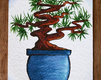 Small Watercolor Bonsai
