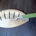 Vintage Foley Pot/Pan/Skillet Strainer - Aluminum and Green Plastic Handle - Made in USA