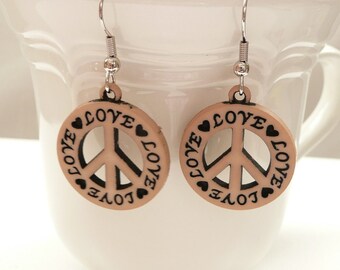 nd-Love and Peace Dangle Earrings