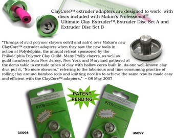Complete set of Makin's clay core extruder adapter 6 piece set sized from 1mm to 4.5mm & save