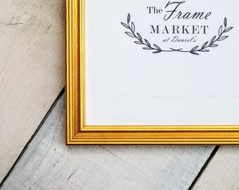 Plein Air Gold 5/8'' Wood Picture Frame with White Mat 8x10, 9x12, 11x14, 14x16, 16x20 Custom Standard and custom sizes available.
