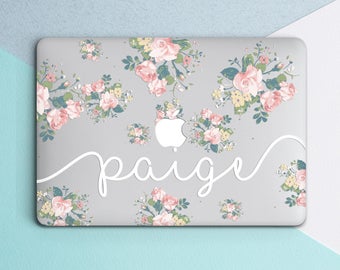 Personalized Macbook case Name Macbook air case Macbook air 13 case Floral Macbook pro case Clear Macbook pro 13 case Macbook pro 15 inch