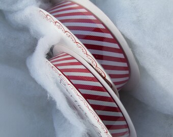 Red and White Candy Stripe Ribbon