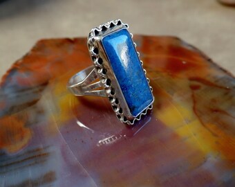 Lapis Lazuli Ring, Sterling Lapis Ring, Blue Lapis Ring, Silver Lapis Ring, Blue Gemstone, Ladies Lapis Ring, 925, Denim Lapis, 1149