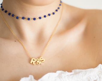 Raw Custom Personalized Gift Initial Necklace Clothing Gift Personalized Necklace Letter Necklace Gold Necklace Personalized Gift