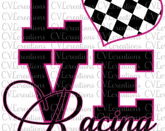 LOVE Racing Digital File SVG PNG DxF