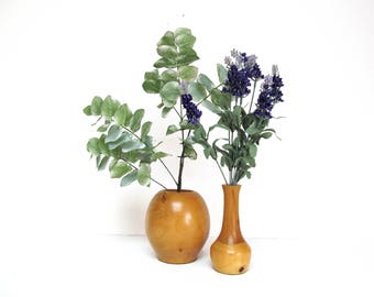 Vintage Maple Orb and Traditional Vase Pair