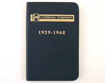 Tiny 1968 Calendar and Address Book, Dark Blue Cover, Lien Chemical Company Advertising, Historical and Useful Information, Unused Vintage
