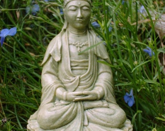 Quan Yin Buddha Goddess of Compassion in Moss Green
