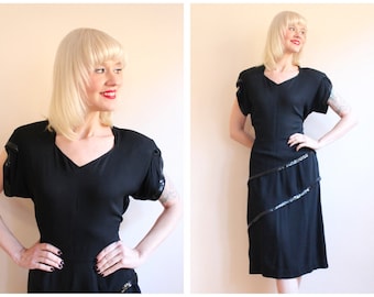 1940s Dress // Dark Romance Dress // vintage 40s dress