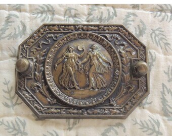 Vintage Brass Drawer Pull, Antique Hardware, Victorian Drawer Pull, REDuCED