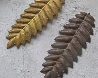 Vintage Fern Stampings, Leaf Stamping, Jewelry Findings, Brass Stampings, Brass Findings, Brass Leaves