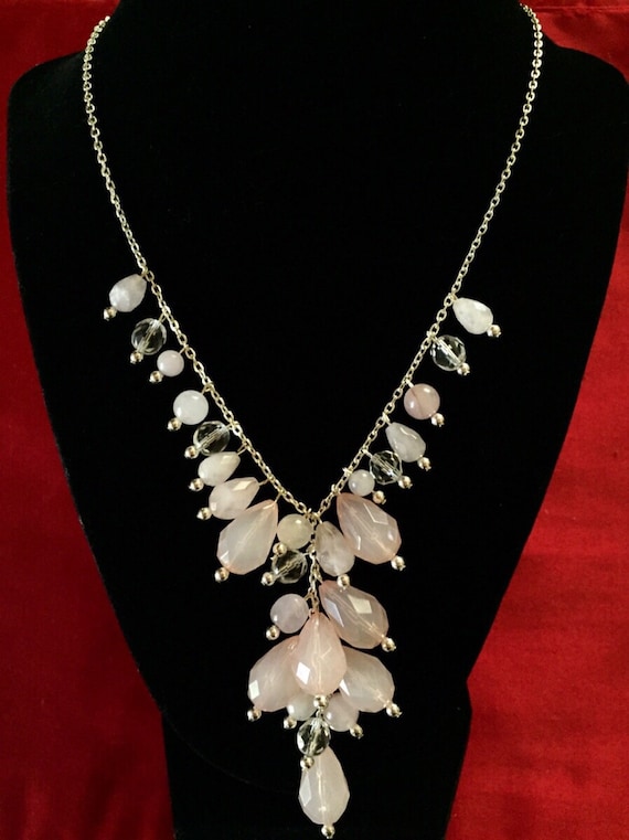 Blush Necklace Pink Necklace Pendant Necklace Gemstone