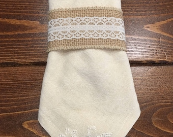 Tea dyed flour sack napkins