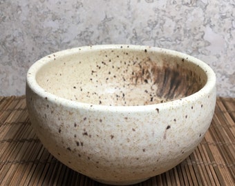 Rustic Bowl - Handmade Rustic Yellow Bowl - Ceramic Bowl - Oatmeal Bowl - Dip Bowl - Ice Cream Bowl - Speckled Stoneware Bowl