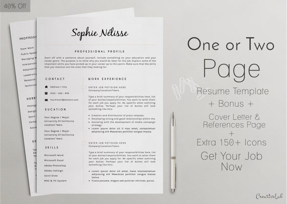 resume template elegant resume template for word cv